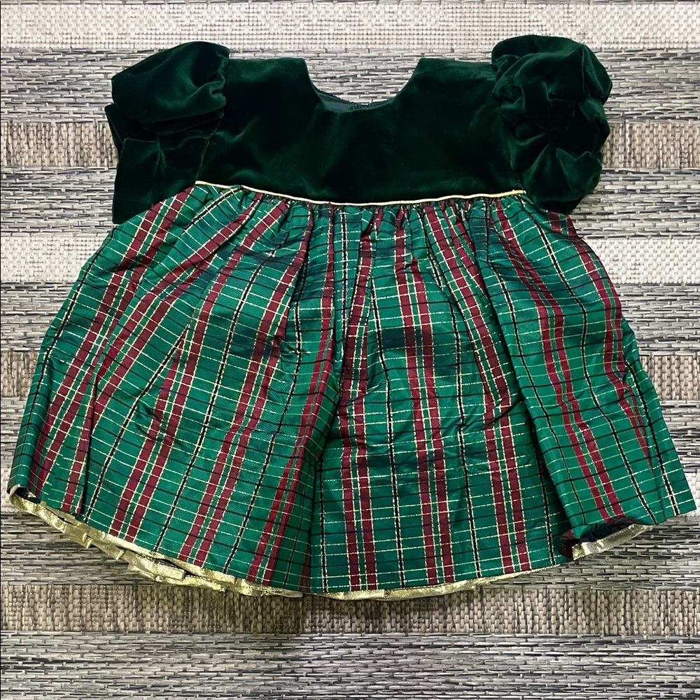 C.I. Castro Green and Red Plaid Kids Dress